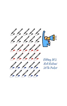 Edding Permanent Markör E-103 Mavi Siyah Kırmızı 30 Lu Paket