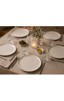 Gourmet Düz Porselen Servis Tabağı, 25 Cm, İç Mekan Kullanımı İçin