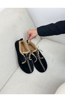 Erva'nın Butiği Siyah Hakiki Deri Sorry İçi Peluş Bağcıklı Kadın Ayakkabı-6395 Erva'nın Butiği Siyah Hakiki Deri Sorry İçi Peluş Bağcıklı Kadın Ayakkabı-6395