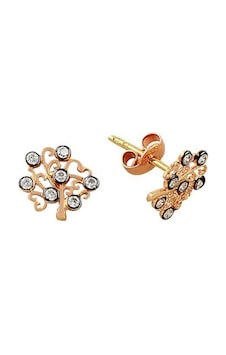 Bilezikhane Küpe Soyağacı Rose 0,74 Gram 14 Ayar Altın