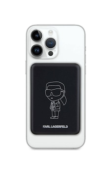 Karl Lagerfeld  Lisanslı Powerbank 5000 Mah Led Işıklı Göstergeli Magsafe Magnetik Siyah