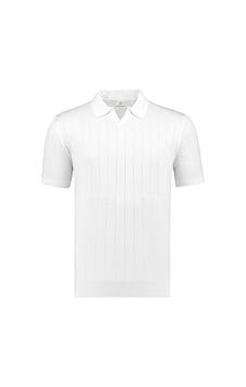 Anthony Jackson Premium Erkek Triko Polo Yaka T-shirt Ravello Beyaz
