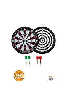 Eğlenceli Dart Oyun Seti - Çift Taraflı 30 Cm Dart Tahtası Ve 6 Ok İle Eğlenceli Dart Oyun Seti - Çift Taraflı 30 Cm Dart Tahtası Ve 6 Ok İle