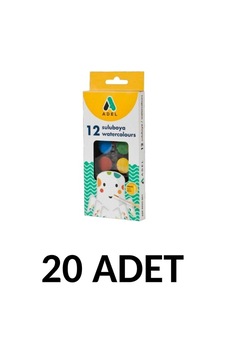 20 Adet Sulu Boya 12 Renk Fırçalı 12 Renk