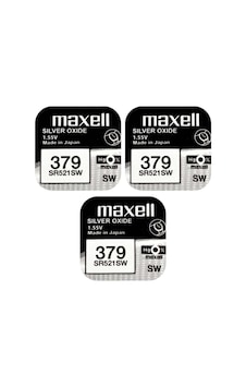 Maxell 379 SR521SW 1.55V Saat Pili 3'lü Maxell 379 SR521SW 1.55V Saat Pili 3'lü