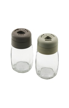 Qlux C-00532 Star Çizgili Cam Tuzluk Ve Baharatlık 100 Cc - 3 Stil Dökümlü Plastik Kapak- 30'li Paket Diğer