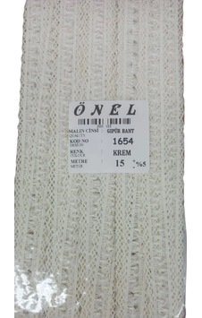 Dantel Polyester Güpür Bant Krem 15 Metre En 3 Cm On-1654-k Dantel Polyester Güpür Bant Krem 15 Metre En 3 Cm On-1654-k