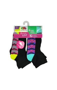 Fruit Of The Loom Girls Ankles Tobilleras Çorap 6lı Paket M Çok Renkli