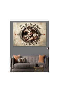 The Jolly Joker Klasik Amblem Yağlı Boya Dokulu Kanvas Tablo Canvas Tablosu