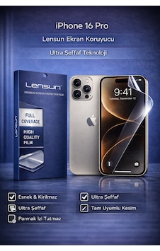 Lensun Apple iPhone Uyumlu 16 Pro Ultra Şeffaf Ekran Koruyucu Film Lensun Apple iPhone Uyumlu 16 Pro Ultra Şeffaf Ekran Koruyucu Film