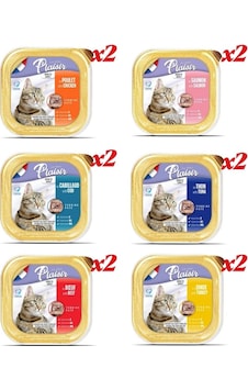 Plaisir 12'li Süper Karışık Kedi Yaş Maması Paketi 12 X 100 Gr Plaisir 12'li Süper Karışık Kedi Yaş Maması Paketi 12 X 100 Gr
