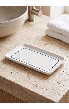 The Mia Pure Banyo Tepsisi Mavi Beyaz 27x15x3 Cm The Mia Pure Banyo Tepsisi Mavi Beyaz 27x15x3 Cm