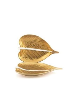 Gold Yaprak 2li Servis Tabağı 26x18cm 1 Adet