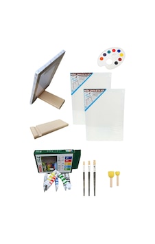 Yağlı Boya Resim Başlangıç Seti -mini Taşınabilir Şövale, 2 Tuval, Yağlı Boya, Palet, Fırça Şövalye Çok Renkli Yağlı Boya Resim Başlangıç Seti -mini Taşınabilir Şövale, 2 Tuval, Yağlı Boya, Palet, Fırça Şövalye Çok Renkli