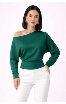 Trend Alisse Kadın Zümrüt Yeşil Düşük Omuzlu Modal Dokulu Bluz Trend Alisse Kadın Zümrüt Yeşil Düşük Omuzlu Modal Dokulu Bluz