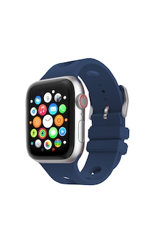 Apple Watch 10 42mm Uyumlu Kordon Delikli Tasarım Silikon Midnight Blue Apple Watch 10 42mm Uyumlu Kordon Delikli Tasarım Silikon Midnight Blue