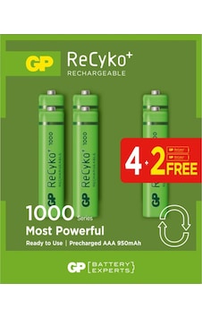 GP AAA 950 mAh Şarjlı İnce Kalem Pil 4+2'li Paket GP100AAAHCE4-2BB GP AAA 950 mAh Şarjlı İnce Kalem Pil 4+2'li Paket GP100AAAHCE4-2BB