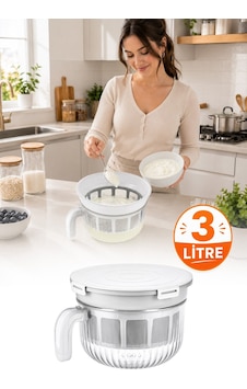 Rüya Chef 3 Litre Yoğurt Süzme Kabı Süzme Yoğurt, Peynir Ve Labne Yapma Kabı Kapaklı Vp-147 Diğer Rüya Chef 3 Litre Yoğurt Süzme Kabı Süzme Yoğurt, Peynir Ve Labne Yapma Kabı Kapaklı Vp-147 Diğer