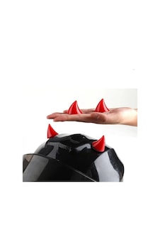 Kırmızı Kask Boynuzu Kask Aksesuarı Sağ Sol Takım