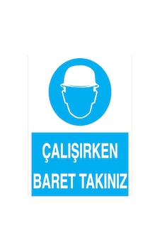 Çalışırken Baret Takınız Uyarı Tabelası - 20x30 Foreks - Kkb10 Çalışırken Baret Takınız Uyarı Tabelası - 20x30 Foreks - Kkb10