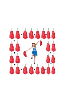 Kırmızı Gösteri Ponponu - 12 Çift