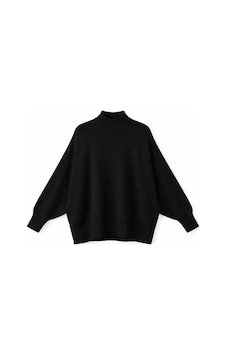 Hiccup Mıxray Oversize Yarım Balıkçı Yaka Kazak Siyah Hiccup Mıxray Oversize Yarım Balıkçı Yaka Kazak Siyah