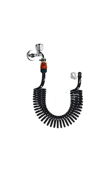 Plasyay Spiral Wc Banyo Yıkama Seti Kelepçe Adaptörlü Siyah 5 Met Plasyay Spiral Wc Banyo Yıkama Seti Kelepçe Adaptörlü Siyah 5 Met