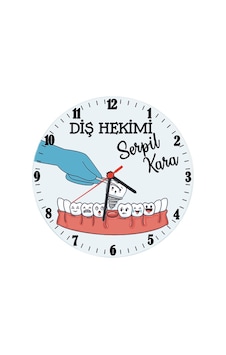 Diş Hekimine Hediye Cam Duvar Saati Diş Hekimine Hediye Cam Duvar Saati