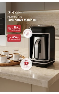 Kısmet Pro Türk Kahve Makinesi, 4 Fincan Kapasiteli Közde Türk Kahves K-607 Kısmet Pro Türk Kahve Makinesi, 4 Fincan Kapasiteli Közde Türk Kahves K-607