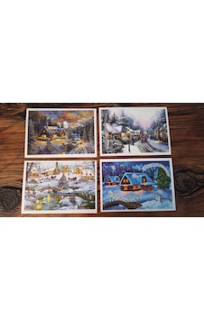 Hureggo Concept Simli Kış Yılbaşı Kartpostal Seti 4'lü Hureggo Concept Simli Kış Yılbaşı Kartpostal Seti 4'lü