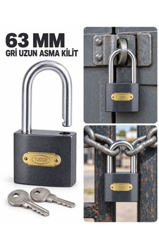 63 Mm Gri Uzun Kelepçeli Asma Kilit 2 Anahtarlı Depo, Dolap Ve Takım Çantası Kilidi 63 Mm Gri Uzun Kelepçeli Asma Kilit 2 Anahtarlı Depo, Dolap Ve Takım Çantası Kilidi