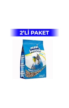 Mavi Boncuk Natural Kabuklu Muhabbet Kuşu Yemi 500 Gr 2 Adet