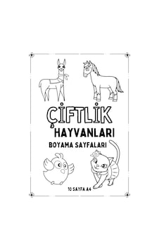 Çiftlik Hayvanları, Büyük Boy, Kolay Boyama Sayfaları, A4 Boyut, Tam 10 Sayfa. Çiftlik Hayvanları, Büyük Boy, Kolay Boyama Sayfaları, A4 Boyut, Tam 10 Sayfa.