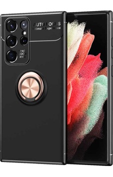 Galaxy S22 Ultra Kılıf Zore Ravel Silikon Kapak Siyah-Rose Gold Galaxy S22 Ultra Kılıf Zore Ravel Silikon Kapak Siyah-Rose Gold