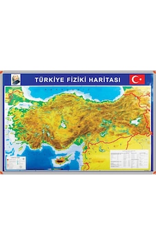 70X100CM Alüminyum Çerçeve Türkiye Fiziki Haritası 70X100CM Alüminyum Çerçeve Türkiye Fiziki Haritası