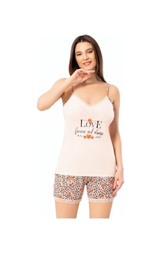 Hepsine Rakip Kadın İp Askılı Şortlu Pijama Takımı Pamuklu Pudra 7000-25 Hepsine Rakip Kadın İp Askılı Şortlu Pijama Takımı Pamuklu Pudra 7000-25