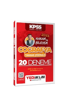 Yediiklim Yayınları 2026 Kpss Hakan Bileyen İle Coğrafya Tamamı Çözümlü 20 Deneme