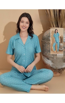 Boyraz Kadın Milan Boydan Düğmeli Kısa Kol Su Yeşili İnce Pijama Takımı 11034 - 1 Adet 001 Boyraz Kadın Milan Boydan Düğmeli Kısa Kol Su Yeşili İnce Pijama Takımı 11034 - 1 Adet 001