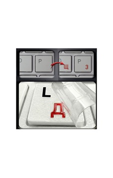 Premium Şeffaf 3d Rusça Klavye Stickerları Etiketleri, Suya Dayanıklı, Kolay Uygulama, Kırmızı Harf Diğer Premium Şeffaf 3d Rusça Klavye Stickerları Etiketleri, Suya Dayanıklı, Kolay Uygulama, Kırmızı Harf Diğer
