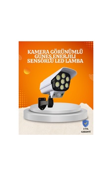 Solar Şarjlı Hareket Sensörlü Led Dış Mekan Lambası Kamera Tasarımlı Güvenlik Işığı Mercan-çok Renkli Solar Şarjlı Hareket Sensörlü Led Dış Mekan Lambası Kamera Tasarımlı Güvenlik Işığı Mercan-çok Renkli