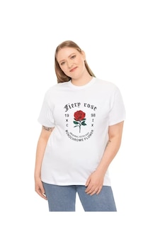 Cojans Unisex Bisiklet Yaka Baskılı T-shirt - Beyaz Karışık