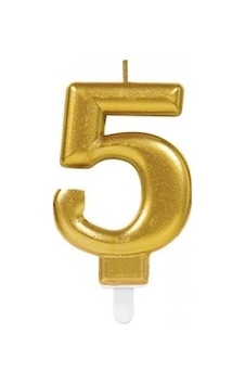 Mey İthalat 5 Rakam Mum Gold Renk - Mey İthalat 5 Rakam Mum Gold Renk -