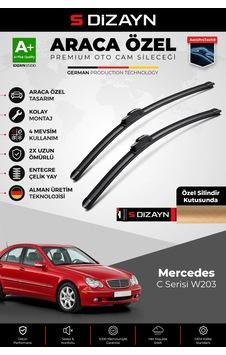 S-dizayn Mercedes-benz C Serisi W203 Ön Cam Silecek Seti 2000-2003 Premium Araca Özel 60-53 Cm A+ Ka