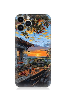 Apple Uyumlu iPhone 14 Pro  Gün Batımı Desenli Silikon Kılıf