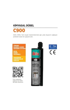 Akfix C900 Kimyasal Dübel Yeni Suya Basınca Dayanıklı 345 Ml