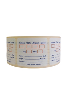 İlaç Kullanım Etiketi Beyaz Zeminli Baskılı (40x60 mm) - 1.000 Adet