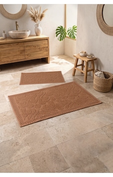 Cotton Box Aura Jakarlı Kaymaz Taban Pamuklu Paspas Seti Vine Coral 60x90+40x60 Cotton Box Aura Jakarlı Kaymaz Taban Pamuklu Paspas Seti Vine Coral 60x90+40x60