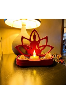 3d Baskı Lotus Buda Mumluk - Dekoratif Tealight Mumluk-kırmızı Çok Renkli 3d Baskı Lotus Buda Mumluk - Dekoratif Tealight Mumluk-kırmızı Çok Renkli