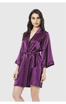 Ahu Aria's Closet Mor Kısa Saten Sabahlık Mor Ahu Aria's Closet Mor Kısa Saten Sabahlık Mor