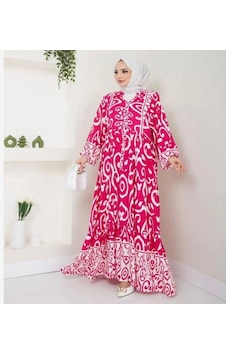 Lovie Moda Kadın Etnik Desenli Elbise Pembe